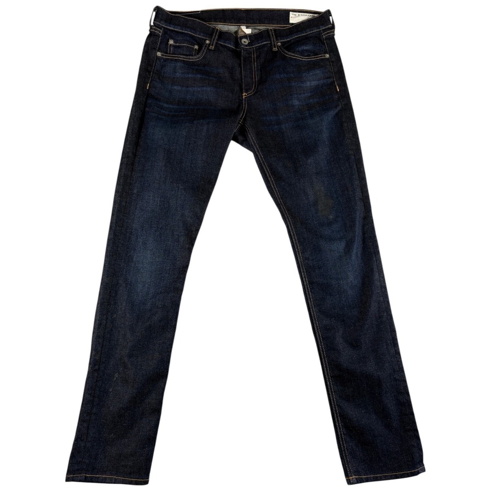 Rag & Bone Slim Fit Jeans Womens 30 Blue Whiskering Denim Dark Wash Skinny Leg
